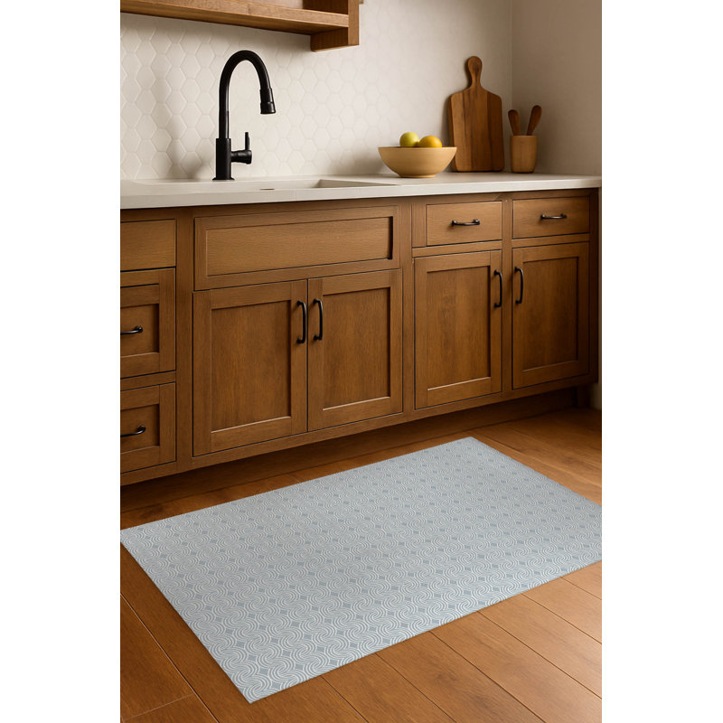 Child Lock Lightweight Non-Slip Kitchen Mat, Slate Blue, Rectangle 2' x 3'