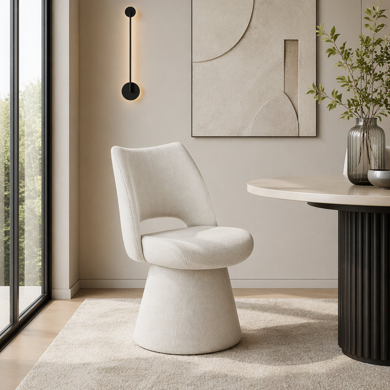 Chaise d'appoint rembourrée, Blanc cassé