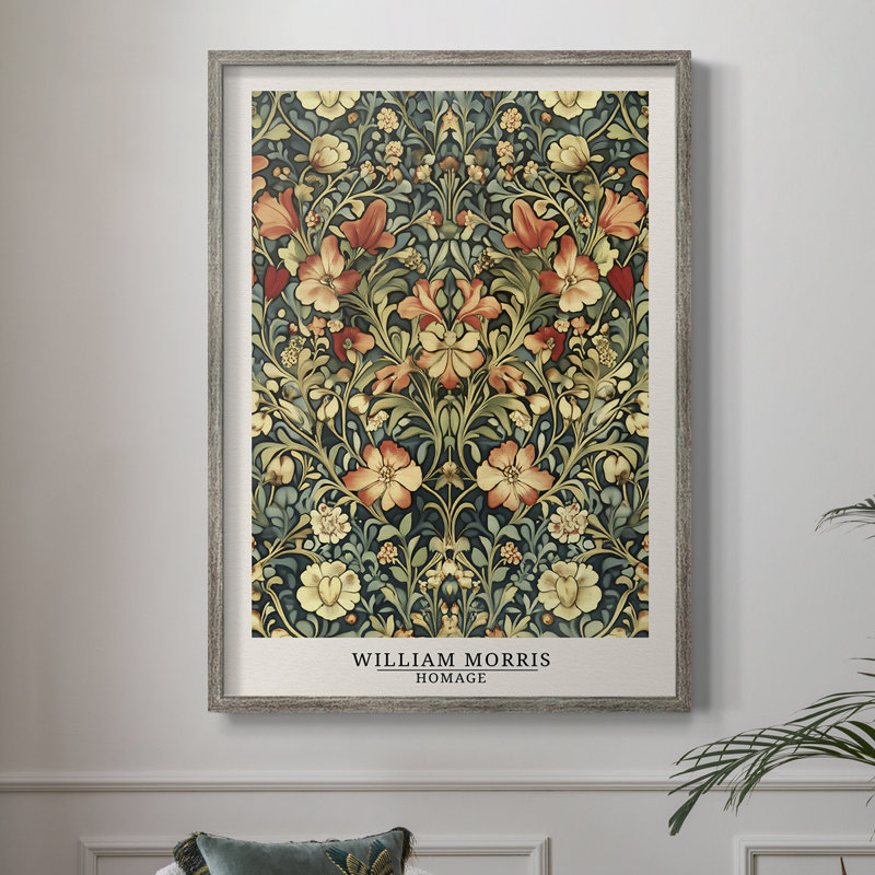 Imprimé encadré en bois massif de la série CMR de William Morris, H 11 po x l 9 po