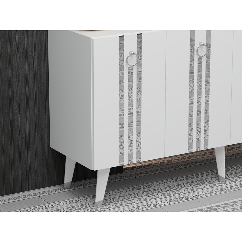 Jacobo 150cm Console Table, White/Silver