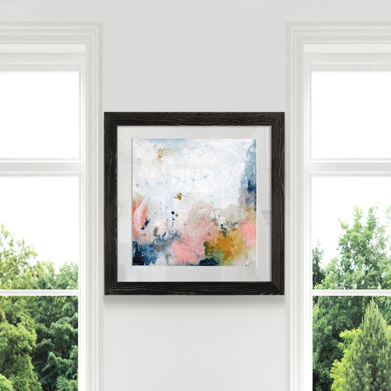 Pastel Fantasy IV-imprimé sur papier, Cadre noir, H 31,5 po x l 31,5 po x P 1,5 po