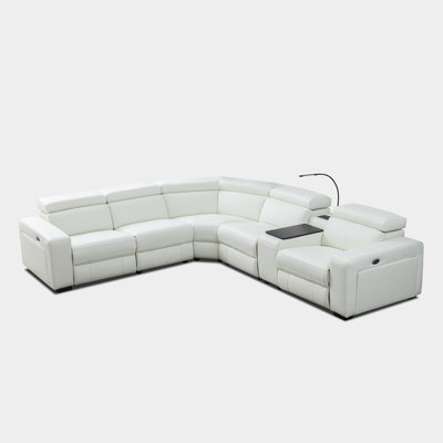 6 - Piece Leather Power Reclining Sectional