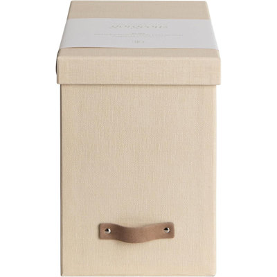 Recycled Fiberboard Canvas Laminate Hanging Letter Size File Storage Box with Leather Handle