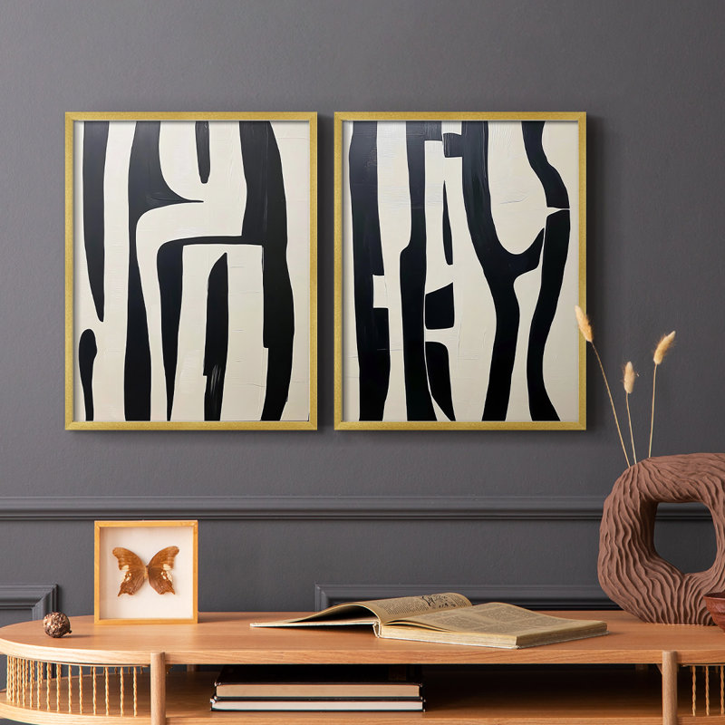 Série ABSTRACT DCXLV - Reproduction encadrée de qualité supérieure - prête à être accrochée - aucun clou requis - aucun clou requis