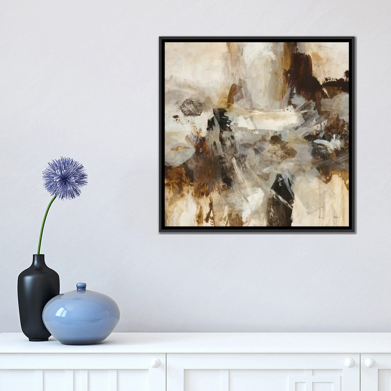 «Effervescence», reproduction sur toile, H 26 po x l 26 po x P 1,5 po, Toile avec cadre noir, Pas de tapis