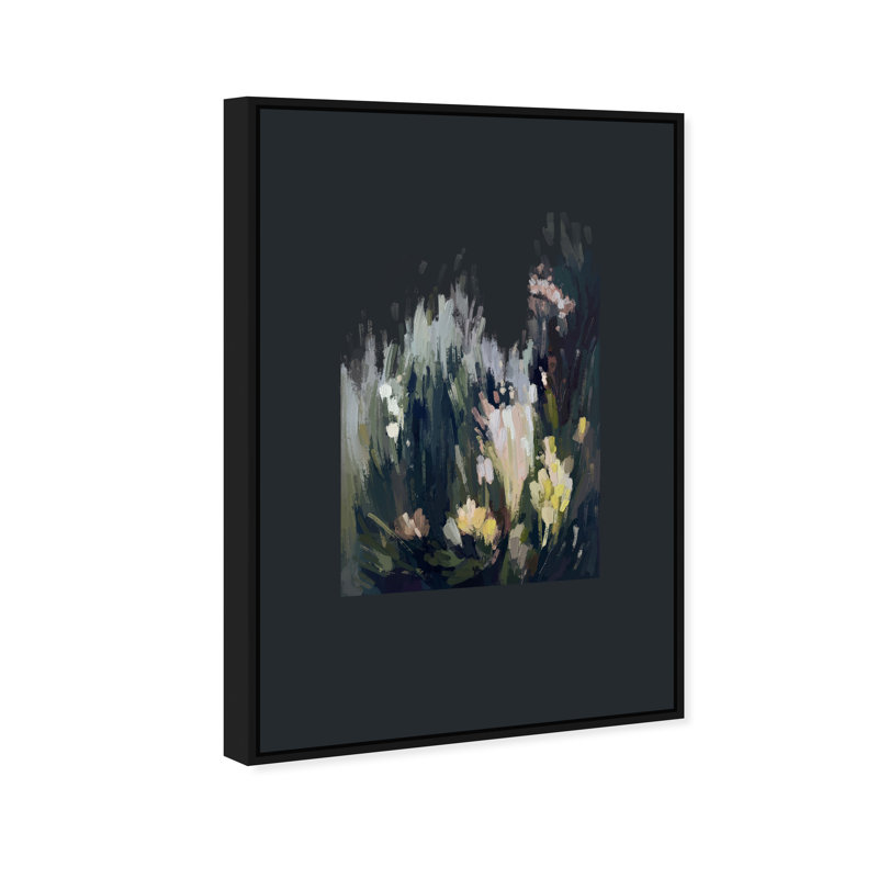 Midnight Flowers II Print by Oliver Gal, 37"H x 55"W, Black Floater Frame