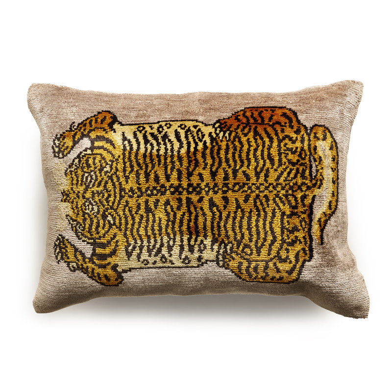 Calis Cat Lumbar Pillow Cover & Insert, Taupe