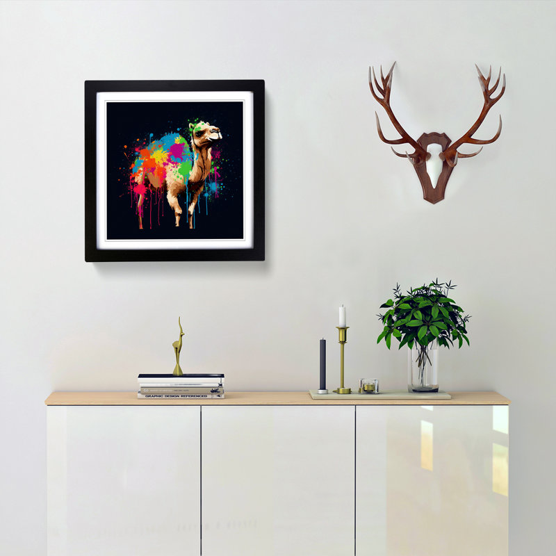 Single Picture Frame Print on Wood, Black