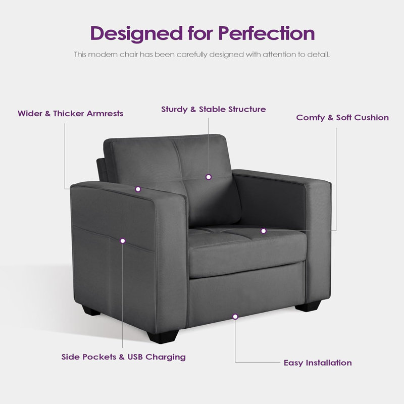 Fauteuil d'appoint Cozy, Lin gris