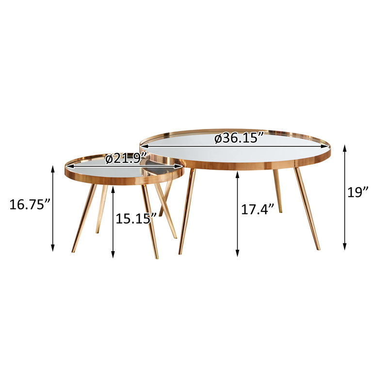 Table basse Quillie, Or