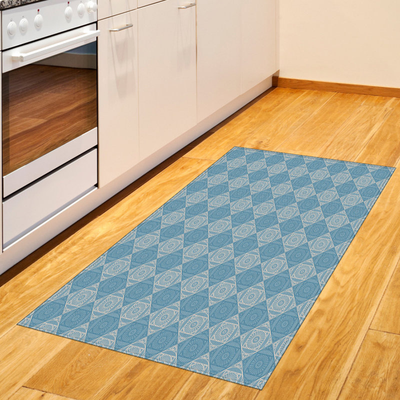 Tapis décoratif géométrique à haute densité en fibres longues, Rectangle 2 pi 7 po x 5 pi