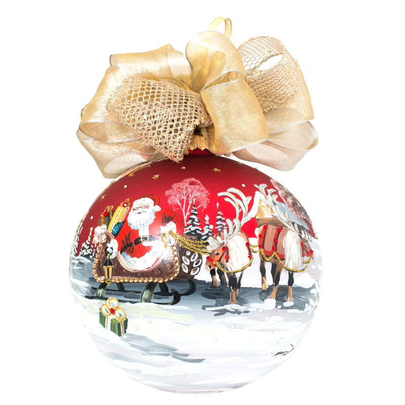 12'' Handmade Glass Ball Ornament