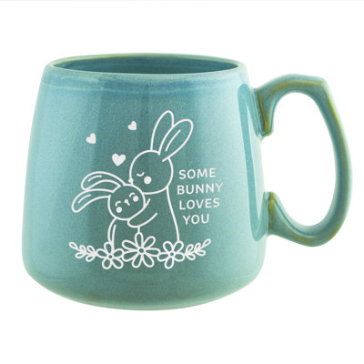 Some Bunny Loves You Aqua Ceramic Mug