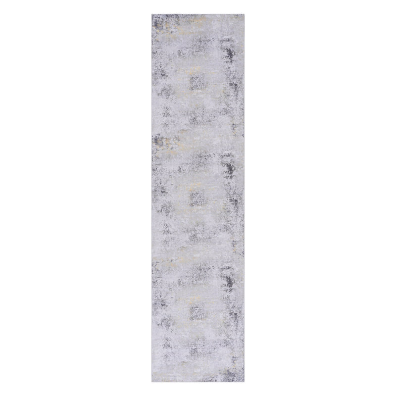 LOOM & LUXE 2'6''X10' Runner, Washable Rug, Low-Pile, Non-Slip, Non-Shedding, Foldable, Kid & Pet Friendly - Area Rugs For Living Room, Bedroom, Kitchen, Dining Room Rug (Gray, 2'6''X10')