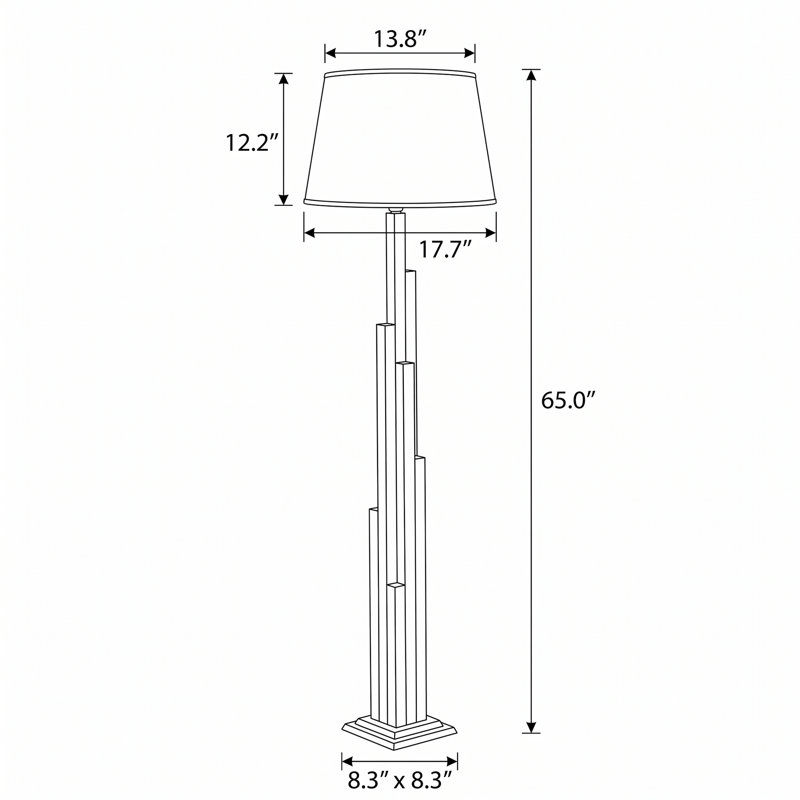 Cascade Walnut Drum Shade Floor Lamp