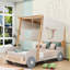 Lit en bois Jainy avec tablette et DEL-608695909