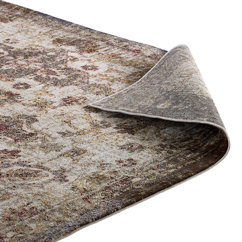 Multicolor Floral Synthetic 4' x 6' Easy Care Area Rug