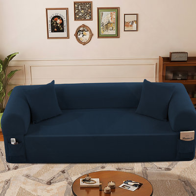 Canapé Blue Spring avec tissu, oreillers et rangement de haute qualité - équipé de ressorts ensachés et de mousse haute densité, idéal pour les salons, les appartements et les studios