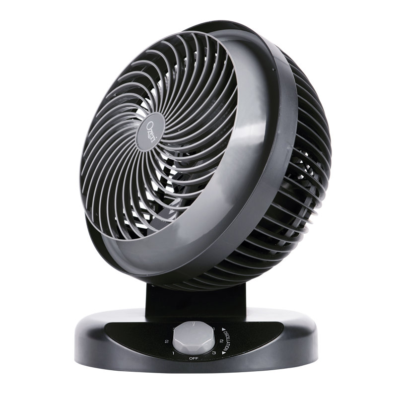 Ozeri Brezza 360 10" Oscillating Table Fan, Gray/Black
