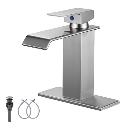 Single-Hole Single-handle Bathroom Faucet with Drain Assembly