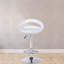 Tabouret réglable Plark White avec base piédestal chromée