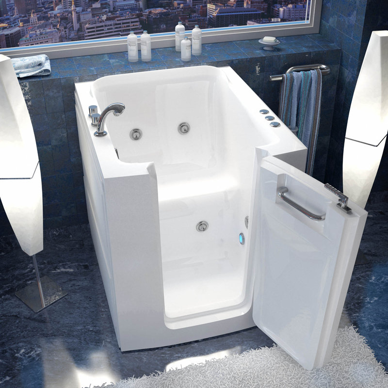 Durango 37.25'' x 32'' Whirlpool Acrylic Bathtub with Faucet, Right