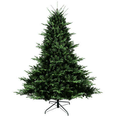 Arbre de Noël 5 pi avec 1129 pe / base mixte et large pour centres de grande surface espacés, structure simple à charnière, support en métal robuste, 44 po de largeur, 60 po de hauteur, pointe de 14,46 lb, grand