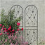 Paquet de 2 treillis de jardin en métal 71 po x 19,7 po antirouille pour plantes grimpantes, support de fleur extérieur papillon noir