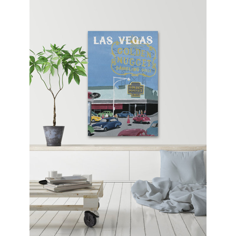 Classic Vegas - Reproduction d'art graphique sur toile tendue, H 12 po x l 8 po x P 1,5 po