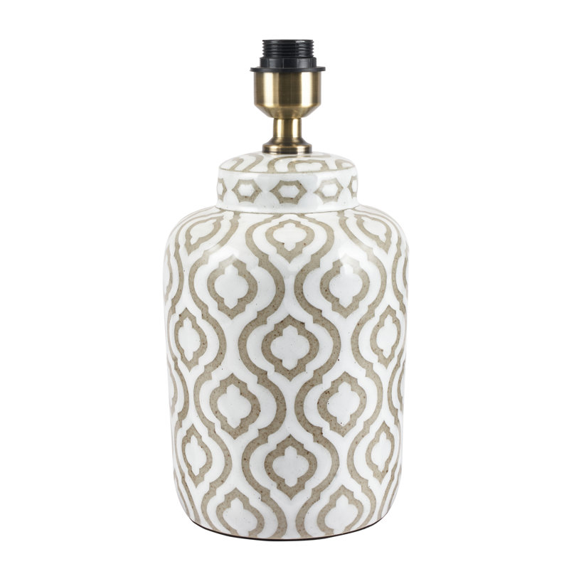 Ophir Ceramic Lamp Base Lamp, Taupe/White