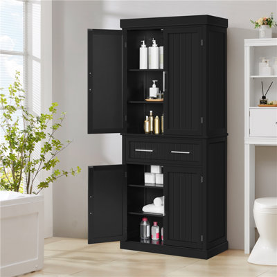 Annalynne 72.5″ H Kitchen Pantry Cabinet with Doors, a Drawer and Adjustable Shelves by Lark Manor