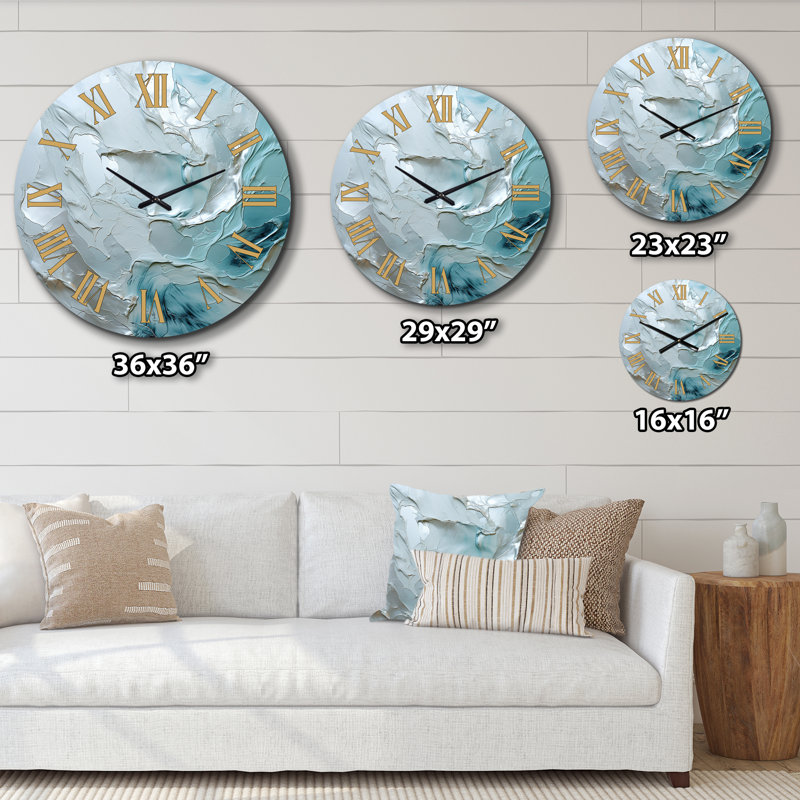 Horloge murale argentée, Très grand