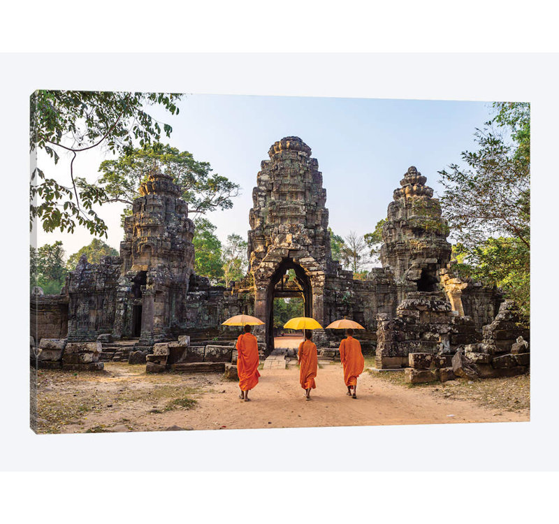 « bouddhiste monks, angkor hypoallergique, cambodge » par matteo colombo, impression sur toile, H 40 po x l 60 po x P 1,5 po