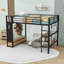Lit mezzanine en métal avec 2 tiroirs et tablettes-591576139