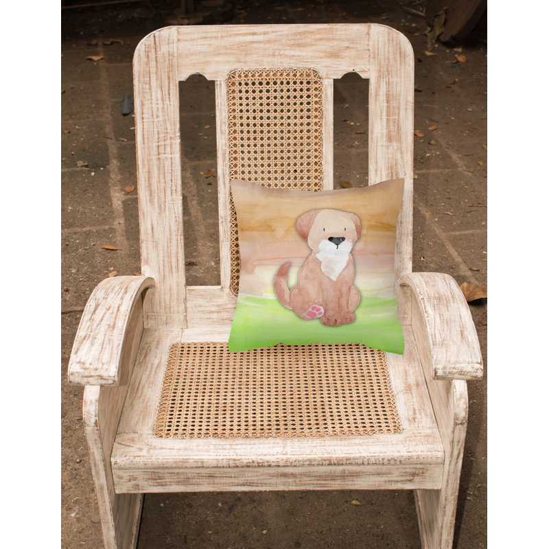 Coussin intérieur/extérieur en aquarelle pour chien, 18 po x 18 po