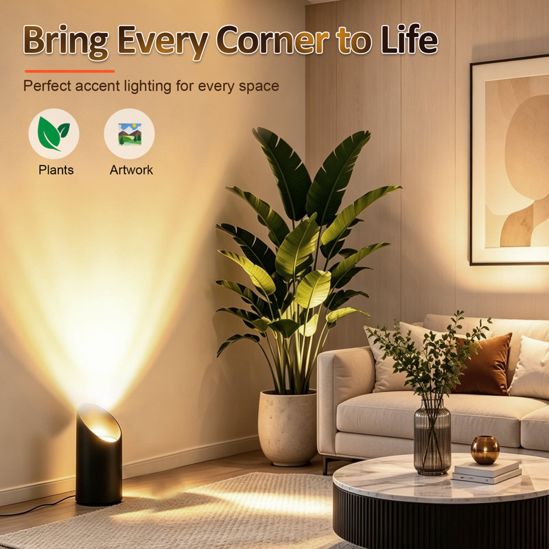 Lampes de plancher pour l'intérieur avec télécommande et interrupteur au pied (paquet de 2)