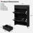 Farmhouse 16 Pair Shoe Cabinet with 2 Storage Drawers-114287899