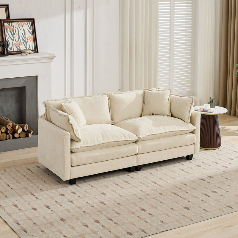 Canapé Modern Cloud LoveSeat, Beige, 2
