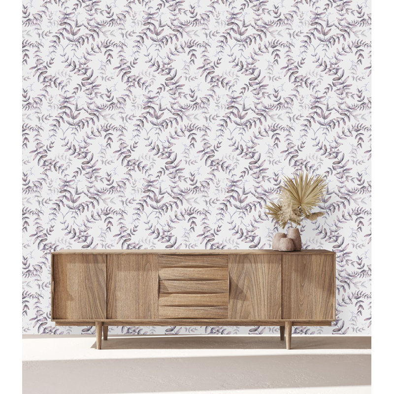 Peel & Stick Floral Tile, 2.08' W x 10.42' L