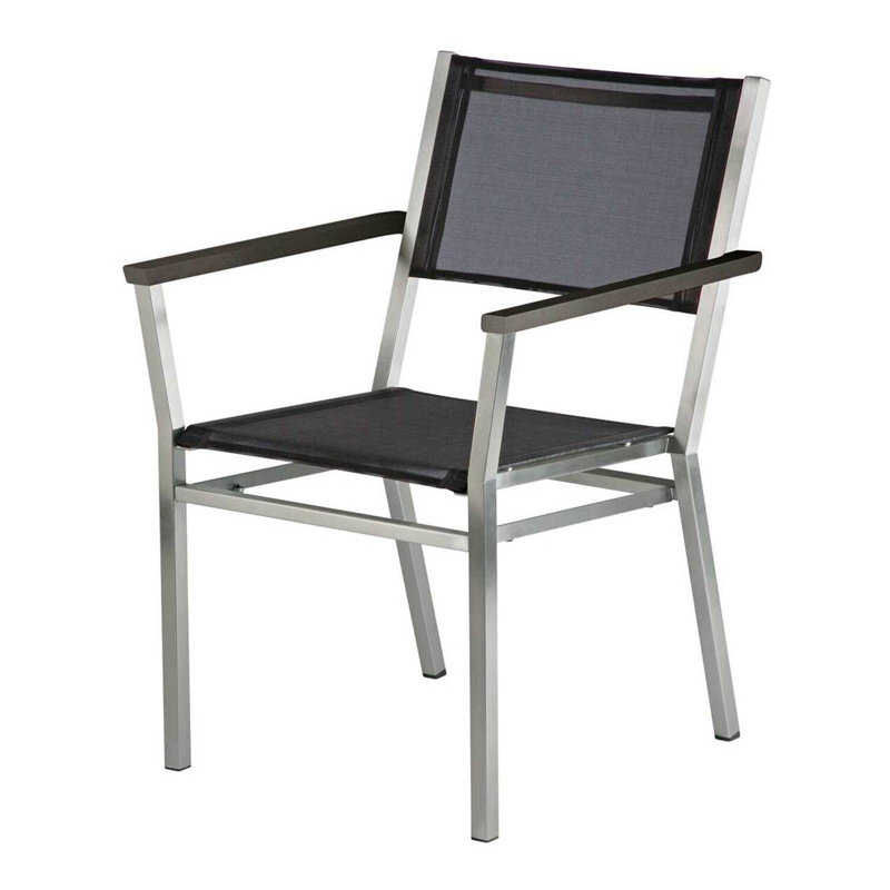 Equinox Dining Armchair, Graphite Finish/Charcoal Sling