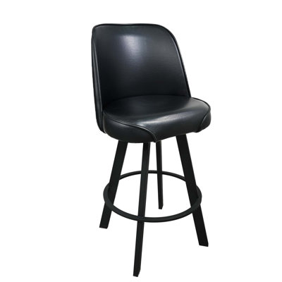 Commercial Swivel Bucket Seat Bar Stool with Durable Metal Frame, Easy-Clean Upholstery