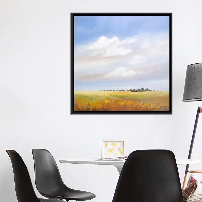« lowlands iv », impression sur toile, H 18 po x l 18 po x P 1,5 po, Toile avec cadre noir, Pas de tapis