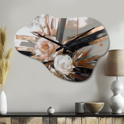 Horloge murale en métal Rose Gold