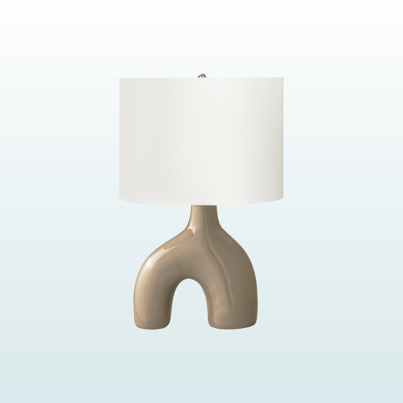 Raphael Standard Ceramic Table Lamp in Brown and Ivory, 25.09'' H X 16.32'' W X 10.79'' D
