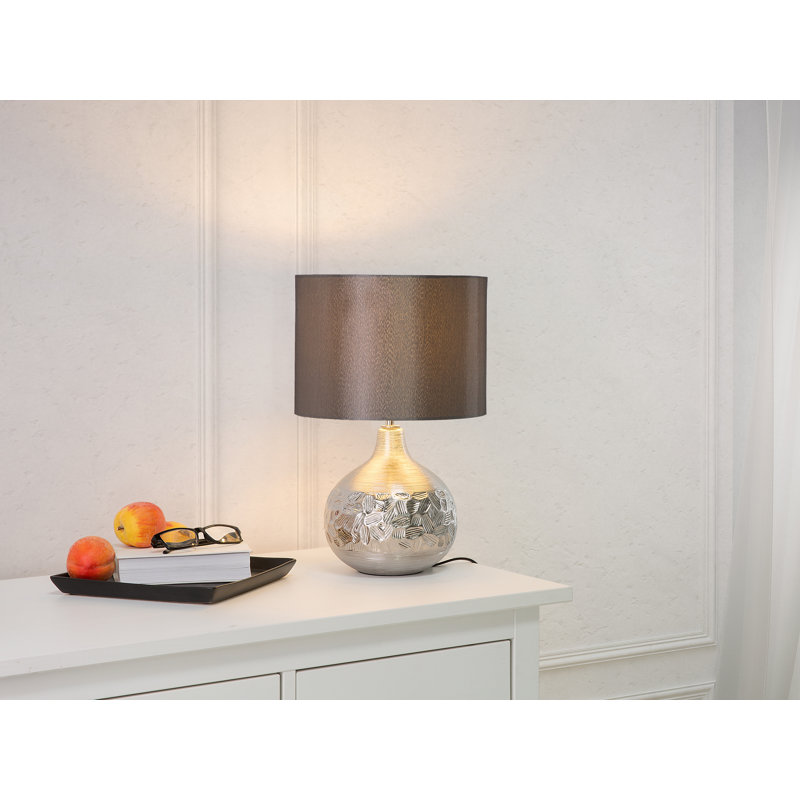 Deherrera Porcelain Table Lamp, Silver/Grey