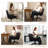 Armchair Criss Cross Chairs, Swivel Vanity Chair with Adjustable Flip-up Arms and Wheels, Wide Seat Office Chair with 3 Layer Cushions-1377327103