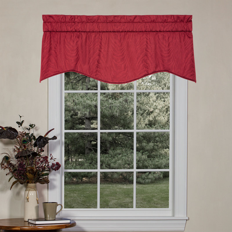 Cantonnière en coton jacquard Overture, Rouge