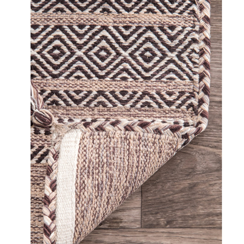 Aleshire Cotton Geometric Indoor Rug, Rectangle 4' x 6'