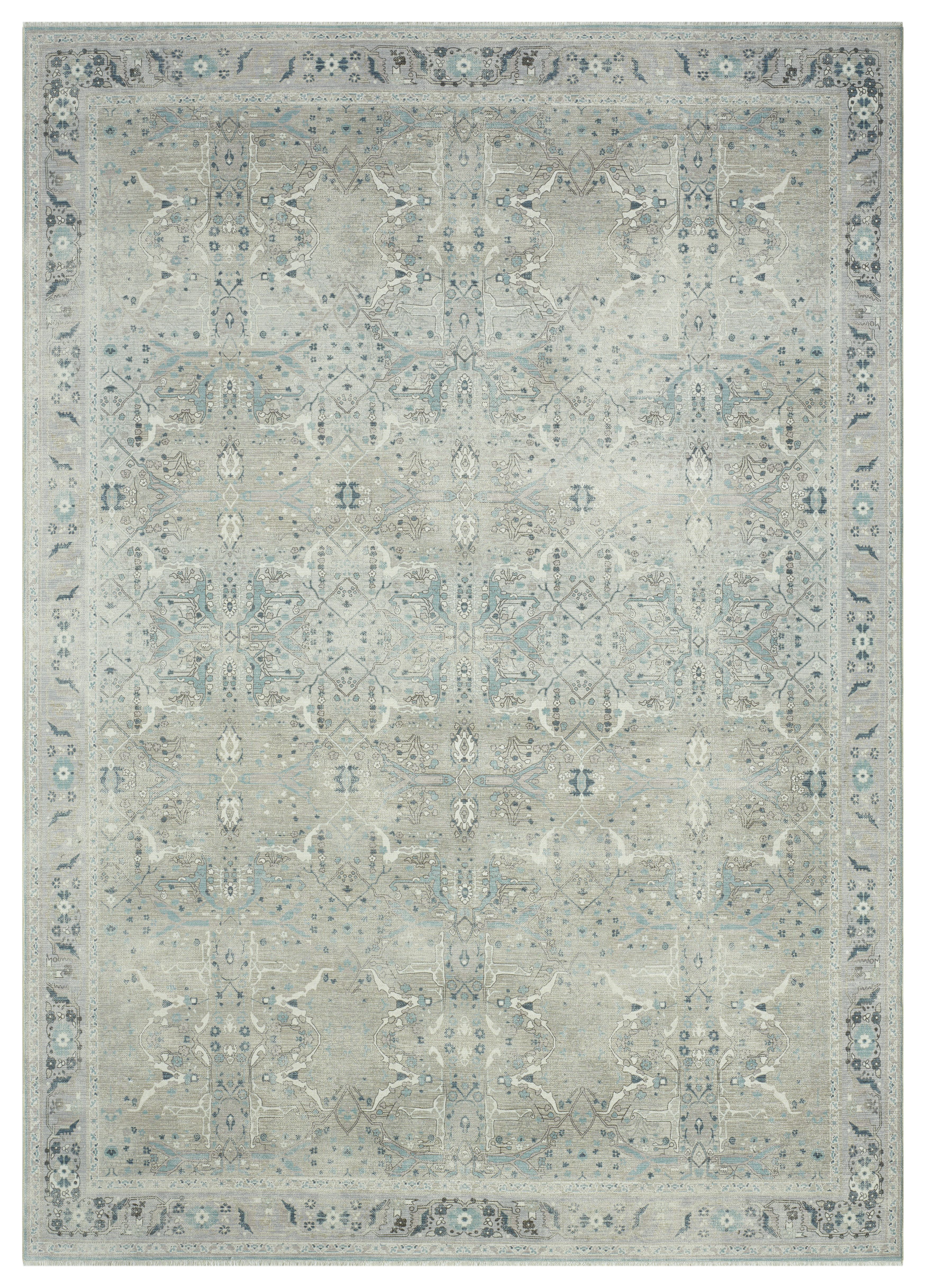 Latitude Run® Aldora Slate Mosaic Power-Loomed Cotton Area Rug | Wayfair