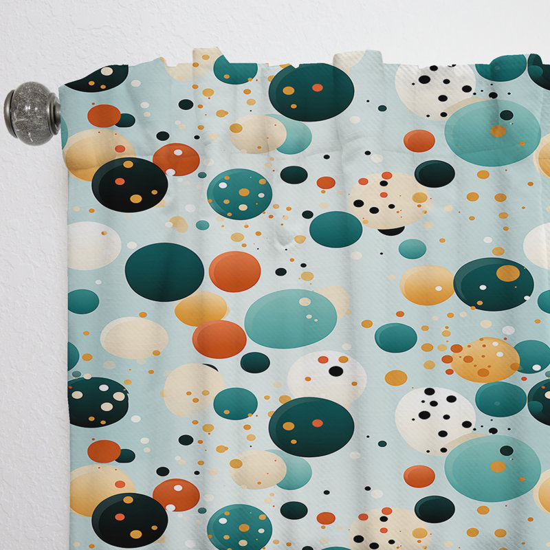 Motif à pois rétro IV - Revêtement abstrait - Rideau obscurcissant - 1 panneau, 52" W x 95" L